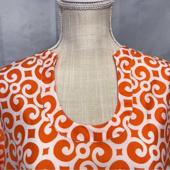 Buckhead Betties. Orange/white dress. Size XL. - Picture 2 of 7
